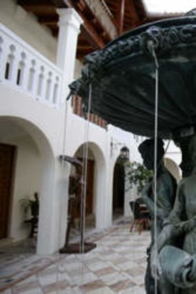A fountain in the courtyard of Casa Casuarina, the former home of Italian fashion designer Gianni Versace in Miami Beach, Florida.