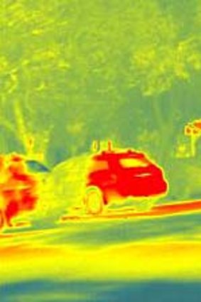 Cool street: Thermal heat map readings with canopy.
