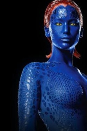 Jennifer Lawrence plays Mystique in <i>X-Men</i>.