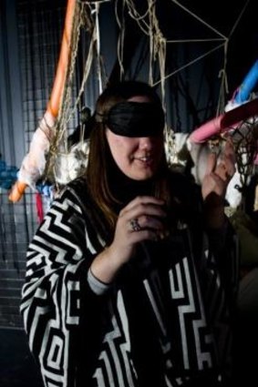 <i>The Canberra Times</i> journalist Jil Hogan at the <i>Touch</i> Installation.