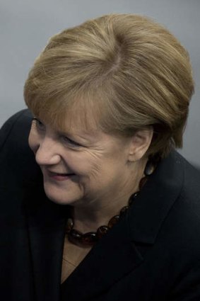 German Chancellor Angela Merkel attends a session of the Bundestag.