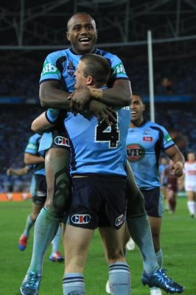 Under fire ... Akuila Uate during State of Origin game two.
