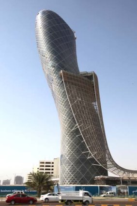 Grand designs ... the leaning Capital Gate tower in Abu Dhabi.