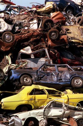 Slipping the net: Cars sold for scrap are not having HFCs removed.