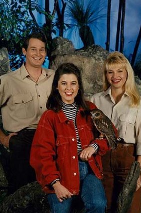 Ranger Tim, Ranger Stacey and Trudy Smith pose for a photo during Totally Wild's early days.