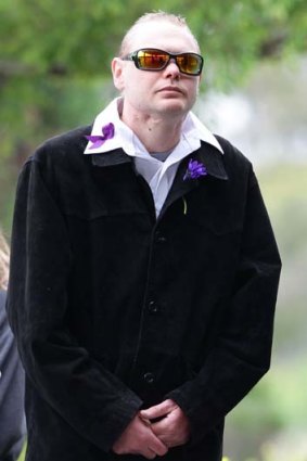 Chris Weippeart at his daughter's funeral in September 2011.