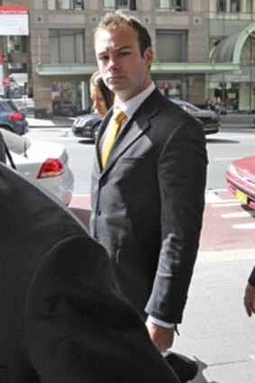 Brett Stewart enters the District Court in Sydney where he was found not guilty of sexual assault.
