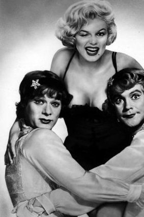 Jack Lemmon (left), Marilyn Monroe and Tony Curtis in <i>Some Like It Hot</i>.