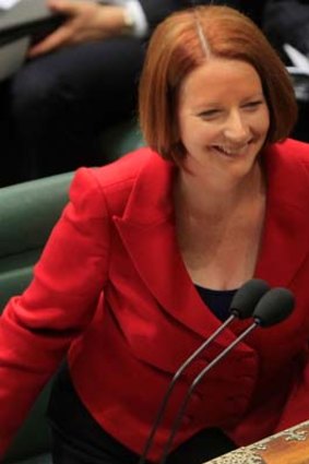 Prime Minister Julia Gillard during question time on Wednesday