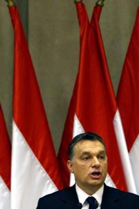 Defiant ... Hungary's Prime Minister, Viktor Orban.