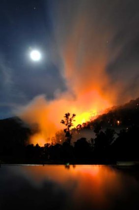 Fires in the Alpine National Park at Harrietville.