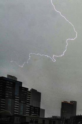 Melbourne received a drenching and was plunged into premature darkness yesterday afternoon as severe thunderstorms crossed the city.