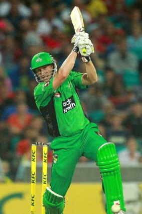 Game-changer: David Hussey hits out for the Melbourne Stars.