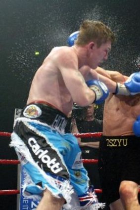 Ricky Hatton and Kostya Tszyu fight in 2005. Hatton took the IBF light welterweight world title from Tszyu.