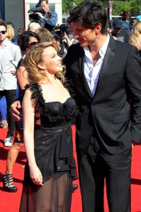 Kylie Minogue with her boyfriend Andres Velencoso.