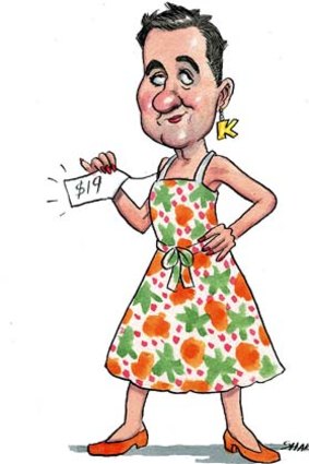 Cheap chic ...  Guy Russo shows  what you can get at Kmart for less than $20. Illustration by John Shakespeare.