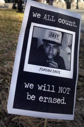 A small memorial to slain teenager Jordan Davis.