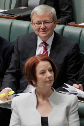 Kevin Rudd and Julia Gillard ... so busy are the big political machines denouncing Rudd once again that they have overlooked the meaning of his resurgent popularity.