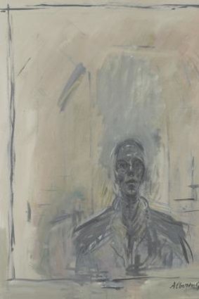 John Myatt, in the style of Giacometti, Portrait of Samuel Beckett, 1961, oil on canvas. One of Myatt's' 'genuine fakes', sold under his own name, in the style of another artist. Copyright 2014 Washington Green Fine Art Publishing Company Ltd.