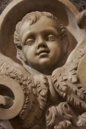 An angel's figure in the Cathedral in Syracuse.