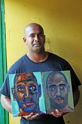 Self-portrait: Myuran Sukumaran, who is on death row in an Indonesian prison.