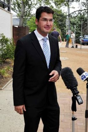Zed Seselja after voting was completed for the the Liberal Preselection held at the Eastlake Football Club in Griffith.