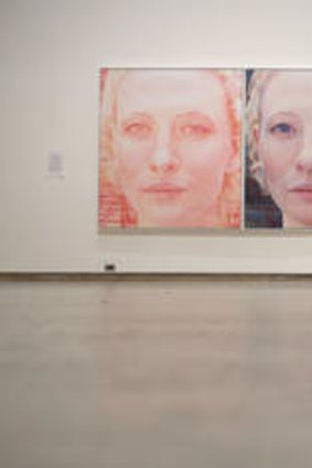 A portrait of Cate Blanchett next to a portrait by Kate Beynon. Both are finalists in the 2014 Archibald Prize.