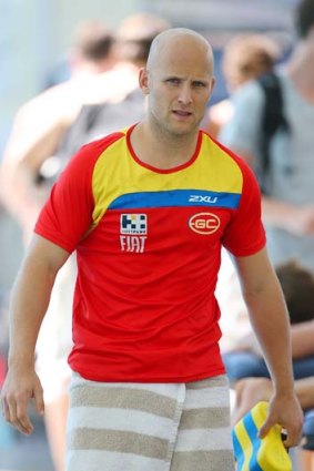 Gary Ablett during a Gold Coast Suns recovery session on Tuesday.
