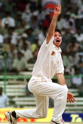 Gavin Robertson in his debut Test in India in 1998.