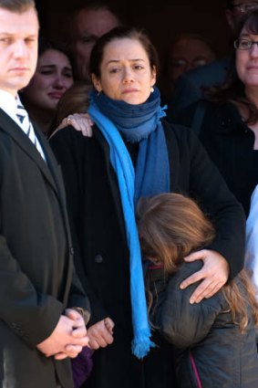 Mimi O'Donnell attends the funeral service for her partner actor Philip Seymour Hoffman.