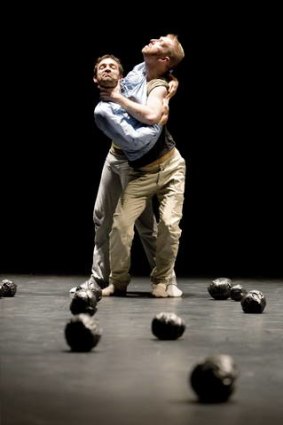 Fabrice Mazliah and Christopher Roman in <i>I don't believe in outer space</i>.
