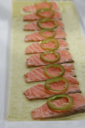 Salmon with jalapeno.