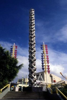 Paradigm was originally 30 metres tall with lights to display it at night.