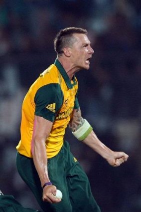 Dale Steyn celebrates South Africa's victory in Chittagong.