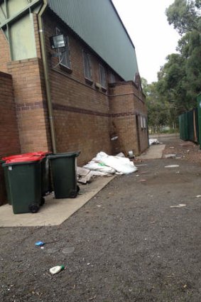 Scene of the crime: Behind the grandstand in Fairfield Park.