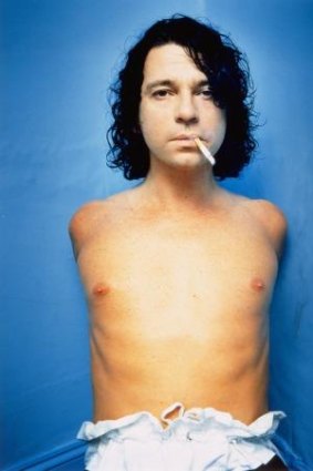 A photograph of Michael Hutchence by Polly Borland  in "Bare: Degrees of undress" at the National Portrait Gallery.