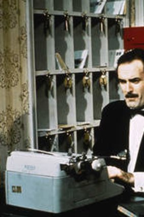 John Cleese with Prunella Scales in <i>Fawlty Towers</i>.