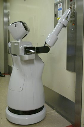 A 'service robot' in a Japanese office building in 2004.
