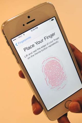 The iPhone 5S fingerprint scanner in action.