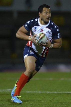 Stars in stripes: Joseph Paulo in action for the US during the Rugby League World Cup last year.