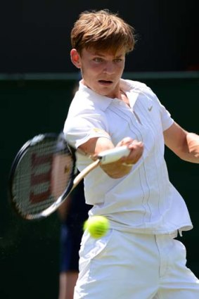 Powerful and focused ... David Goffin's relentless performance outclassed the higher ranked Tomic.
