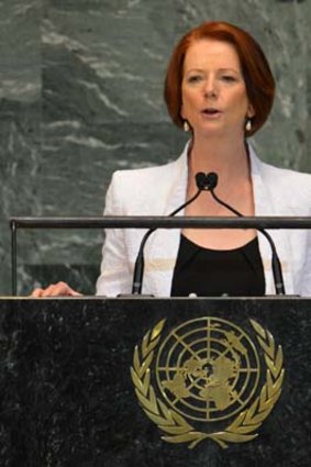 Julia Gillard speaks at the UN.