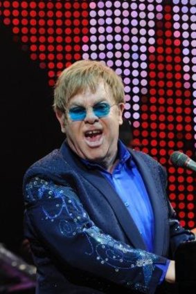 Sir Elton John in concert at Rod Laver Arena in Melbourne.  
