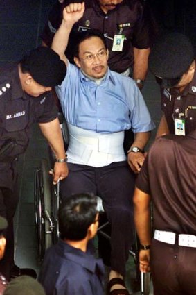 Jailed former Malaysian finance minister Anwar Ibrahim.