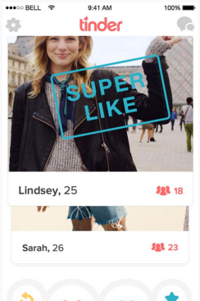 Tinder have released a new function: the super like.