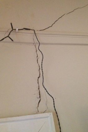 Earthquake damage... Ms Elsbury's lounge room in Kalgoorlie.