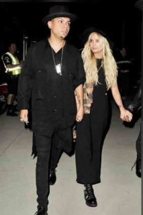 The Hunger Games actor Evan Ross, with Ashlee Simpson, sports a piece by teenage jeweller Tiona Pemberton.