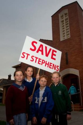Parishioners Sally, Ashleigh, Aaron and Madison Bratby fought successfully to save St Stephen's in Williamstown.
