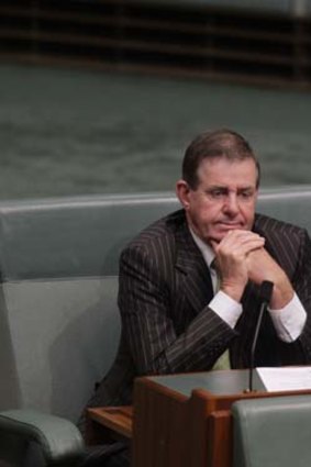 On his own ... Peter Slipper.