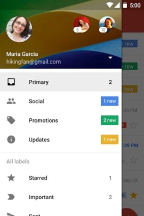 The new Gmail app for phones.